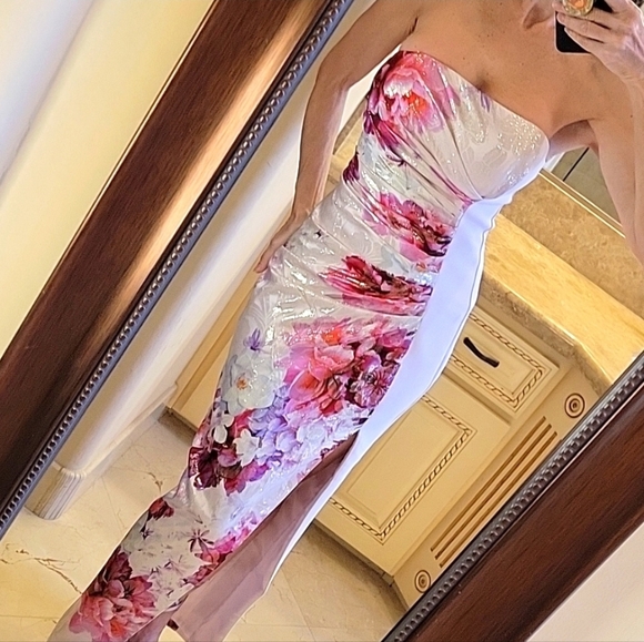 Marciano Floral Bomb Strapless GownXS